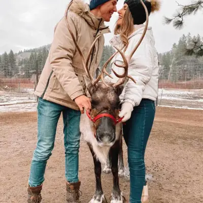 a person holding a dog